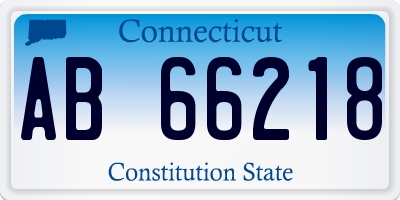 CT license plate AB66218