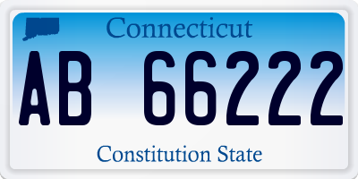 CT license plate AB66222