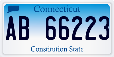 CT license plate AB66223