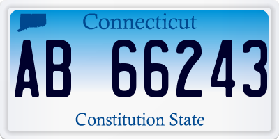 CT license plate AB66243