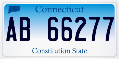 CT license plate AB66277