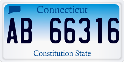 CT license plate AB66316