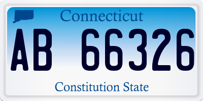 CT license plate AB66326