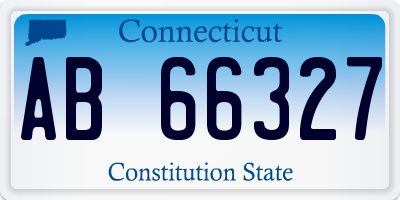 CT license plate AB66327