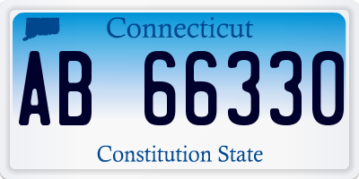 CT license plate AB66330