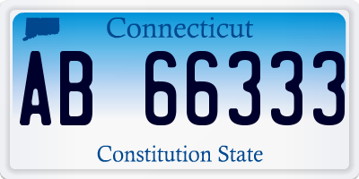 CT license plate AB66333