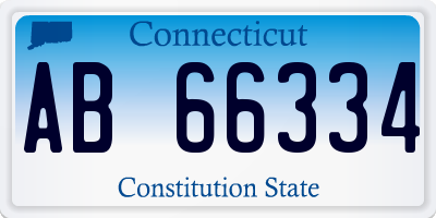 CT license plate AB66334