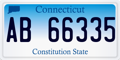 CT license plate AB66335