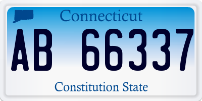 CT license plate AB66337