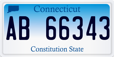 CT license plate AB66343