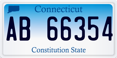 CT license plate AB66354