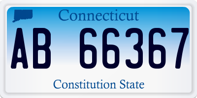 CT license plate AB66367