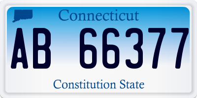 CT license plate AB66377
