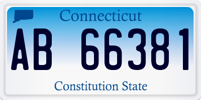 CT license plate AB66381