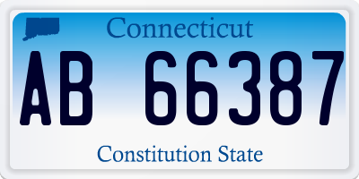 CT license plate AB66387