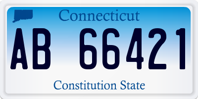 CT license plate AB66421