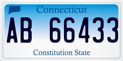 CT license plate AB66433