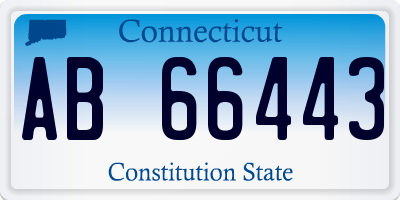 CT license plate AB66443