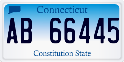 CT license plate AB66445