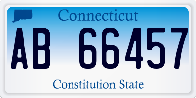 CT license plate AB66457