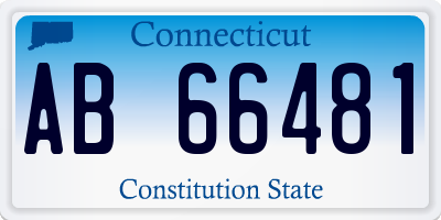 CT license plate AB66481