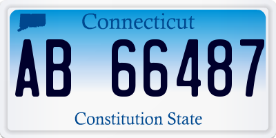 CT license plate AB66487
