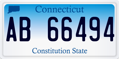 CT license plate AB66494