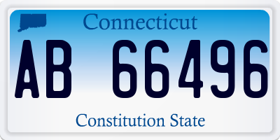 CT license plate AB66496