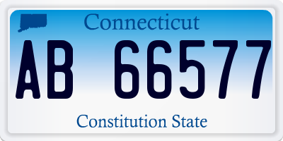 CT license plate AB66577