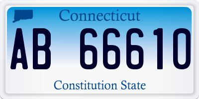 CT license plate AB66610