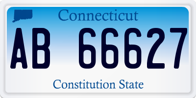 CT license plate AB66627