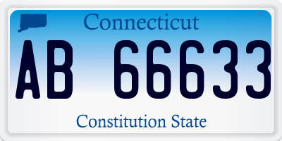 CT license plate AB66633