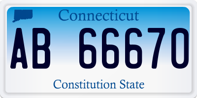 CT license plate AB66670