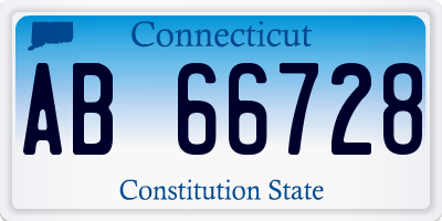 CT license plate AB66728