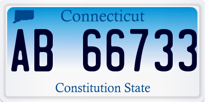 CT license plate AB66733