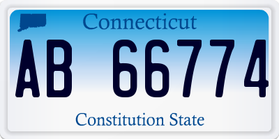 CT license plate AB66774