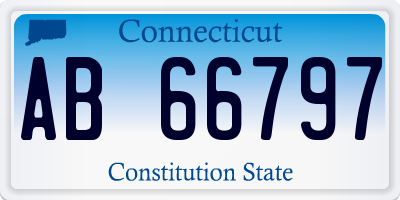 CT license plate AB66797