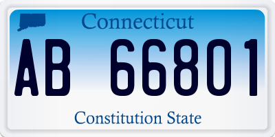 CT license plate AB66801