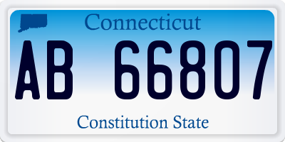 CT license plate AB66807