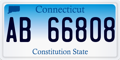 CT license plate AB66808