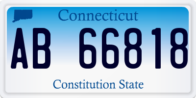 CT license plate AB66818