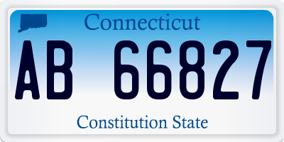 CT license plate AB66827