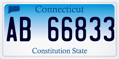 CT license plate AB66833