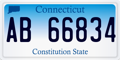 CT license plate AB66834