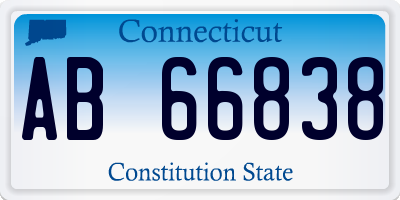 CT license plate AB66838