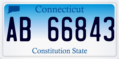 CT license plate AB66843