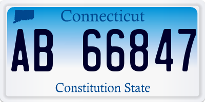 CT license plate AB66847