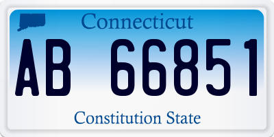 CT license plate AB66851