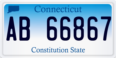 CT license plate AB66867