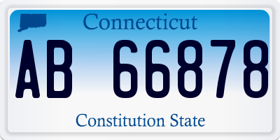 CT license plate AB66878